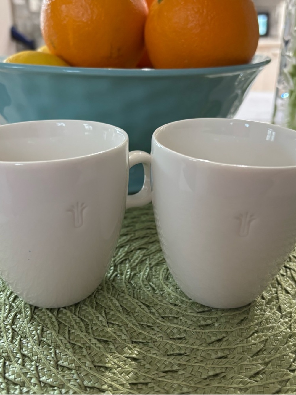 Starbucks Coffee 2004 At Home Collection Coffee Cups Set Of 2 Cups W/O Plates